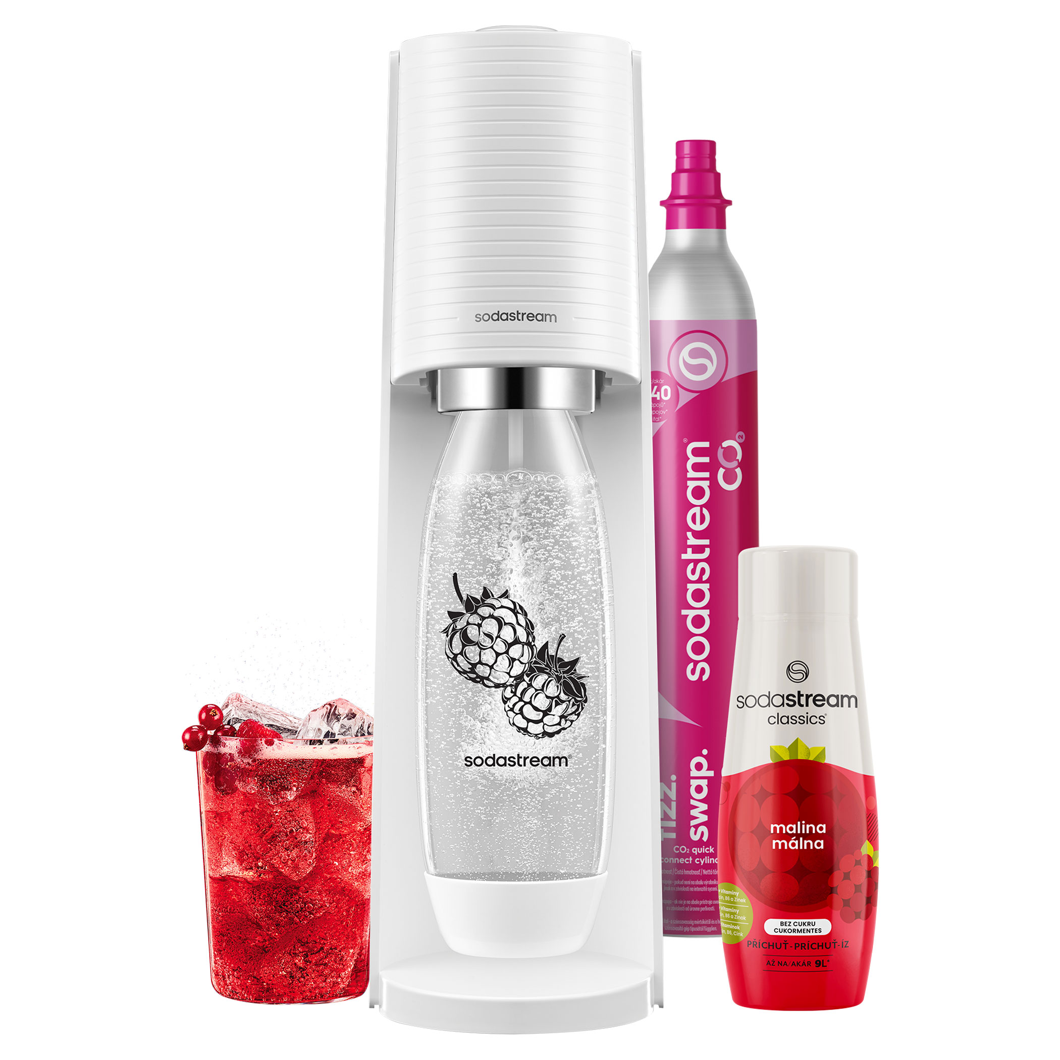 TERRA White Málna Zero Megapack SodaStream