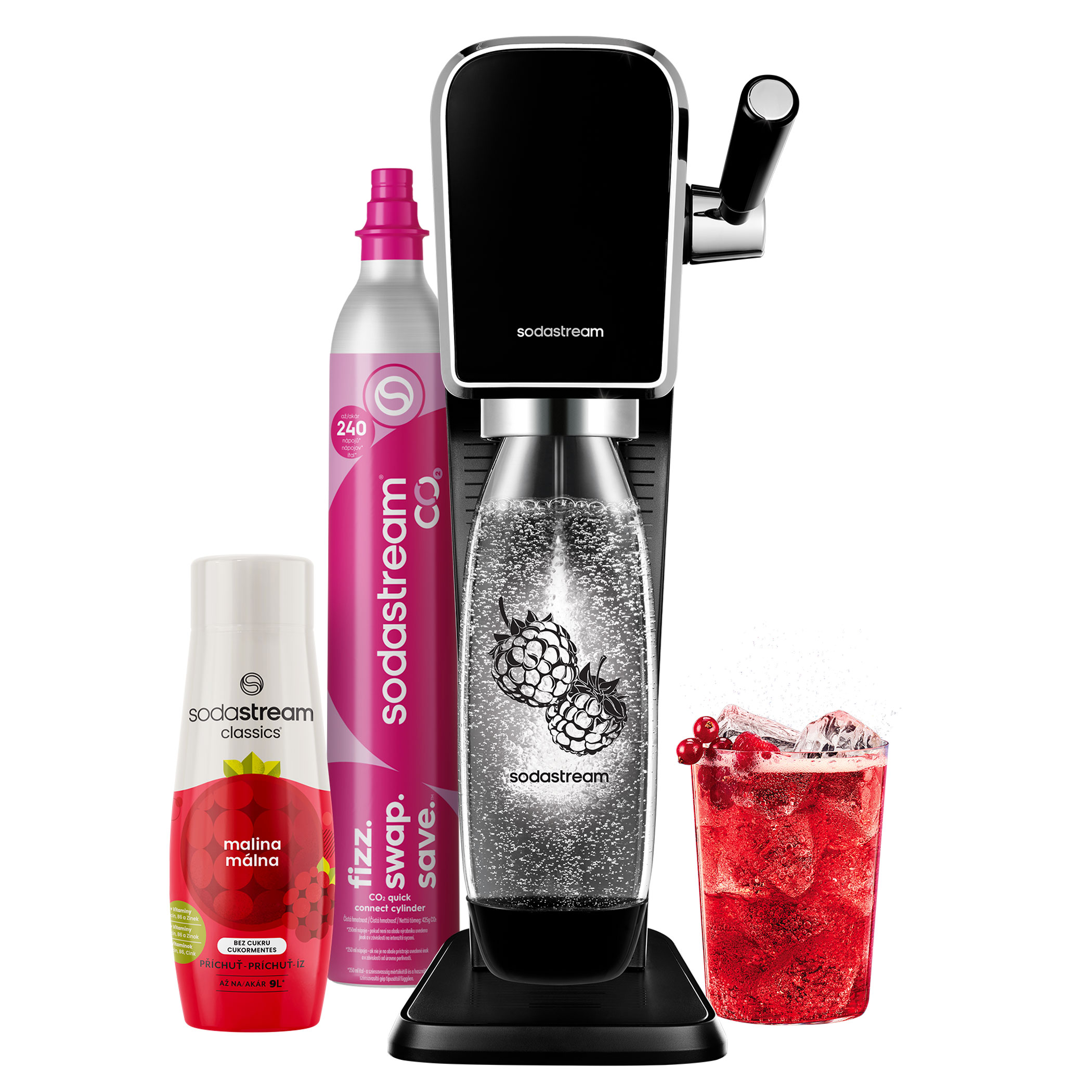 ART Black Málna Zero Megapack SodaStream